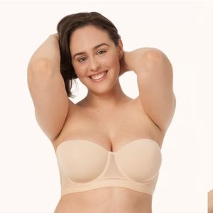 Lively mesh trim Strapless Bra